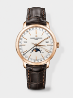 Vacheron Constantin Traditionelle Complete Calendar Rose Gold Plating White Dial Swiss Replica