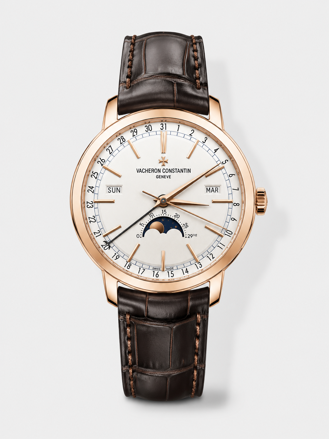 GW-903E82C3 product image Vacheron Constantin Traditionelle Complete Calendar Rose Gold Plating White Dial Swiss Replica - Image 1