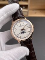 Vacheron Constantin Traditionelle Complete Calendar Rose Gold Plating White Dial Swiss Replica - Image 4