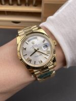 Rolex Day Date Presidential 18K Rose Gold Watch 40MM – Steel Dial 1:1 Mirror Quality (212g) - Image 10