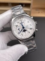 Longines Master Collection Chronograph (White Dial, Mechanical, Steel Bracelet) – Top-Tier Replica - Image 4