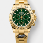 Rolex Daytona John Mayer Super Clone 116508 Yellow Gold Green Dial Cal.4130 Movement Swiss Replica