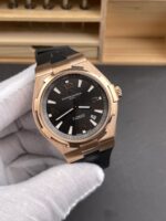 Vacheron Constantin Overseas 1:1 Mirror Replica 904L Rose Gold Steel Watch in Grey Dial – Rubber Strap - Image 4