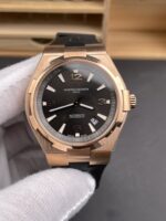 Vacheron Constantin Overseas 1:1 Mirror Replica 904L Rose Gold Steel Watch in Grey Dial – Rubber Strap - Image 3