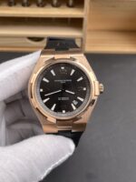 Vacheron Constantin Overseas 1:1 Mirror Replica 904L Rose Gold Steel Watch in Grey Dial – Rubber Strap - Image 2