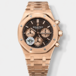 Royal Oak Chrono 26240 Rose Gold Strap in Brown Dial Super Clone Watch
