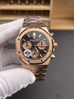 Royal Oak Chrono 26240 Rose Gold Strap in Brown Dial Super Clone Watch - Image 3
