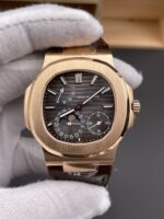 Patek Philippe Nautilus 5712/R 1:1 Quality Swiss Replica Watch in Brown Dial Leather Strap - Image 2