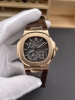 Patek Philippe Nautilus 5712/R 1:1 Quality Swiss Replica Watch in Brown Dial Leather Strap - Image 3