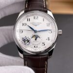 Longines Master Collection Automatic Moonphase White Dial Swiss Replica Watch Leather Strap