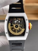 Richard Mille Super Clone RM088 Smiley Tourbillon White Ceramic Rubber Strap Watch - Image 5