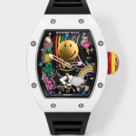 Richard Mille Super Clone RM088 Smiley Tourbillon White Ceramic Rubber Strap Watch