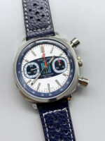 Breitling Top Time Super Clone Chronograph Blue Leather Strap Watch - Image 4