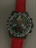 Rolex Daytona DiW Skeleton Carbon Edition Watch – Forged Carbon Casing Red Strap 1:1 Mirror Replica - Image 11