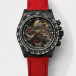 Rolex Daytona DiW Skeleton Carbon Edition Watch – Forged Carbon Casing Red Strap 1:1 Mirror Replica