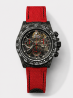 Rolex Daytona DiW Skeleton Carbon Edition Watch – Forged Carbon Casing Red Strap 1:1 Mirror Replica