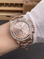 Rolex Daytona 126595 FREE SPRUNG MVMT Rose Gold Dial Super Clone Watch - Image 9