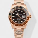 Rolex GMT Masters II Super Clone 126715CHNR Rose Gold Tiger Iron Dial Swiss Replica Watch