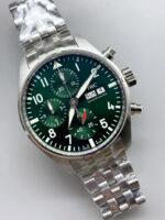 IWC Pilot Chronograph Edition Green Dial in 904L Steel Casing 1:1 Mirror Replica Watch - Image 4