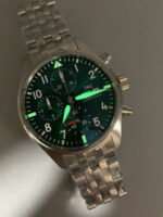 IWC Pilot Chronograph Edition Green Dial in 904L Steel Casing 1:1 Mirror Replica Watch - Image 10