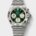 Breitling Chronomat B01 42 “Ireland Green” Dial with Silver Steel Bracelet – 1:1 Top-Tier Replica