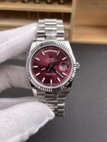 Rolex Day Date Presidential 904L Steel 36MM – Maroon Dial 1:1 Mirror Quality Watch - Image 2