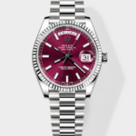 Rolex Day Date Presidential 904L Steel 36MM – Maroon Dial 1:1 Mirror Quality Watch