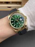 Rolex Sky-Dweller REF# 336238 Green Dial Rubber Strap Super Clone Watch - Image 10