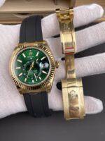 Rolex Sky-Dweller REF# 336238 Green Dial Rubber Strap Super Clone Watch - Image 5