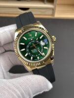 Rolex Sky-Dweller REF# 336238 Green Dial Rubber Strap Super Clone Watch - Image 4