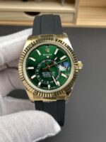 Rolex Sky-Dweller REF# 336238 Green Dial Rubber Strap Super Clone Watch - Image 3