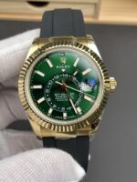 Rolex Sky-Dweller REF# 336238 Green Dial Rubber Strap Super Clone Watch - Image 2