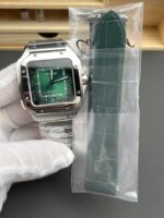 Cartier Santos De Cartier 904L Steel Green Dial Super Clone Replica 40MM Watch - Image 5
