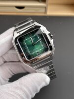 Cartier Santos De Cartier 904L Steel Green Dial Super Clone Replica 40MM Watch - Image 3