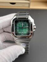 Cartier Santos De Cartier 904L Steel Green Dial Super Clone Replica 40MM Watch - Image 4
