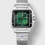 Cartier Santos De Cartier 904L Steel Green Dial Super Clone Replica 40MM Watch