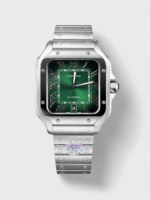 Cartier Santos De Cartier 904L Steel Green Dial Super Clone Replica 40MM Watch