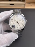 IWC Super Clone Portugieser Swiss 1:1 Mirror Replica Watch White Dial Steel Case Watch - Image 4