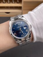 Rolex Day Date Super Clone Blue Roman Dial 40MM 182 Grams Swiss Replica watch - Image 11