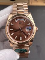 Rolex Day Date 40MM 1:1 Rose Gold in Brown Dial 1:1 Mirror Replica Watch(212 g) - Image 3