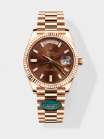 Rolex Day Date 40MM 1:1 Rose Gold in Brown Dial 1:1 Mirror Replica Watch(212 g)