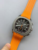 Patek Philippe Aquanaut 5968 Chronograph Steel Casing Orange Strap Watch in Swiss Automatic Movement - Image 4