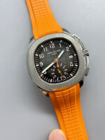 Patek Philippe Aquanaut 5968 Chronograph Steel Casing Orange Strap Watch in Swiss Automatic Movement - Image 3