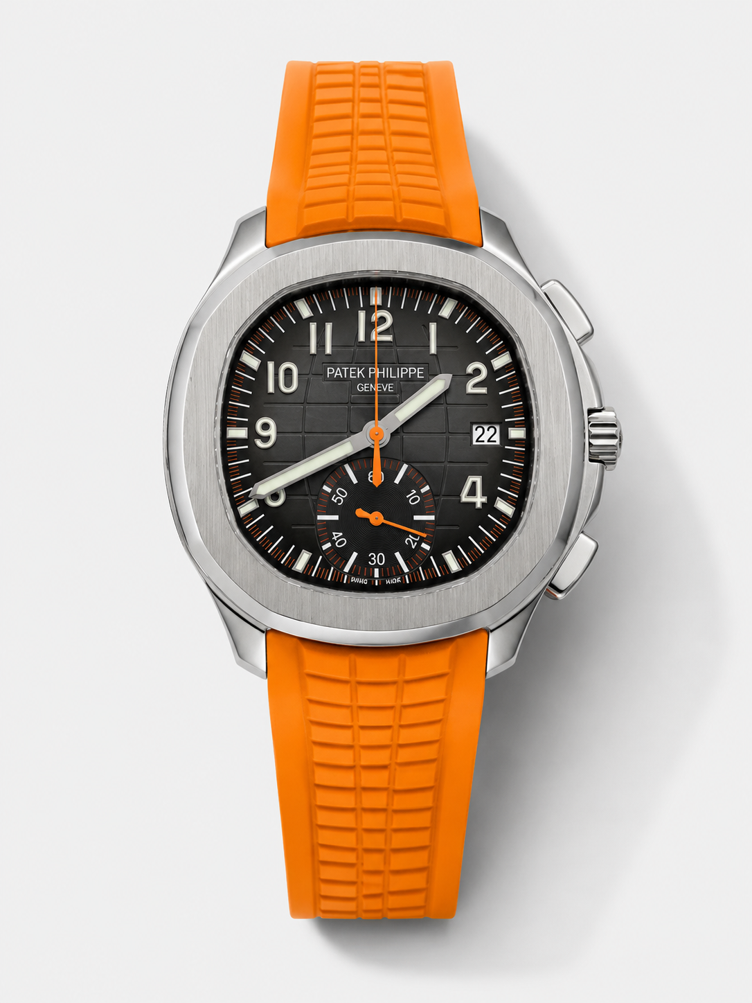 GW-C856399B product image Patek Philippe Aquanaut 5968 Chronograph Steel Casing Orange Strap Watch in Swiss Automatic Movement - Image 1