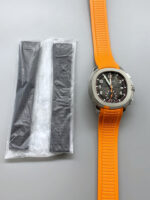Patek Philippe Aquanaut 5968 Chronograph Steel Casing Orange Strap Watch in Swiss Automatic Movement - Image 5