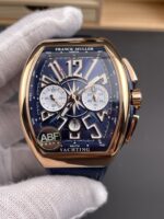 Franck Muller Vanguard V45 Chronograph 904L Rose Gold Blue Dial Swiss Watch - Image 2