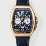 Franck Muller Vanguard V45 Chronograph 904L Rose Gold Blue Dial Swiss Watch