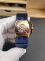 Franck Muller Vanguard V45 Chronograph 904L Rose Gold Blue Dial Swiss Watch - Image 9