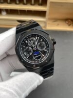 Audemars Piguet Royal Oak Perpetual Calendar Super Clone Black Ceramic Replica Watch - Image 4