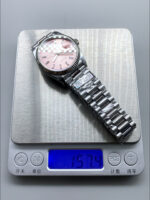 Rolex Day Date Super Clone Stainless Steel Pink Sunburst Dial Crystal Numerals Watch 36MM – 1:1 Mirror Quality - Image 8
